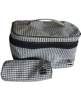 Vintage Caboodles Houndstooth Print Make Up Bag